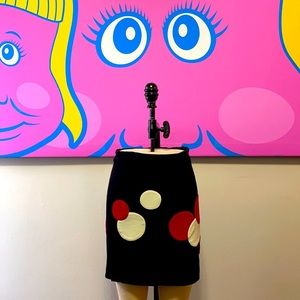 Moschino Black Red White Polka Dot Mini Skirt The Nanny